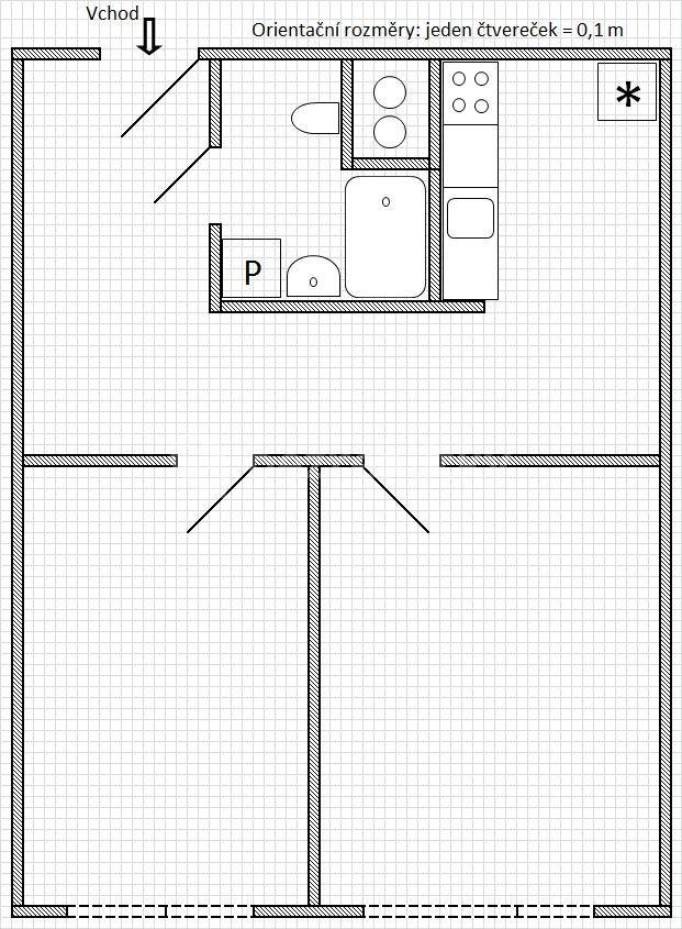 Pronájem bytu 2+1 45 m², Kardašovská, Praha, Praha