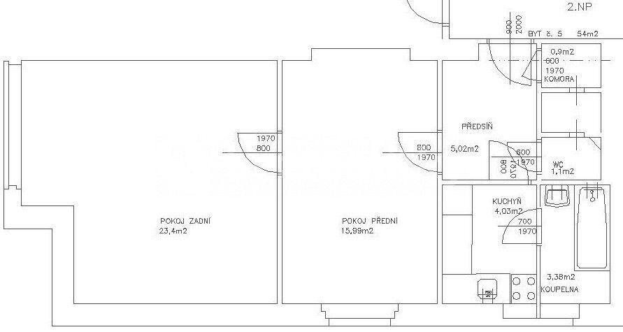 Pronájem bytu 2+1 55 m², Zdařilá, Praha, Praha