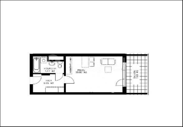 Pronájem bytu 1+kk 39 m², Podkovářská, Praha, Praha