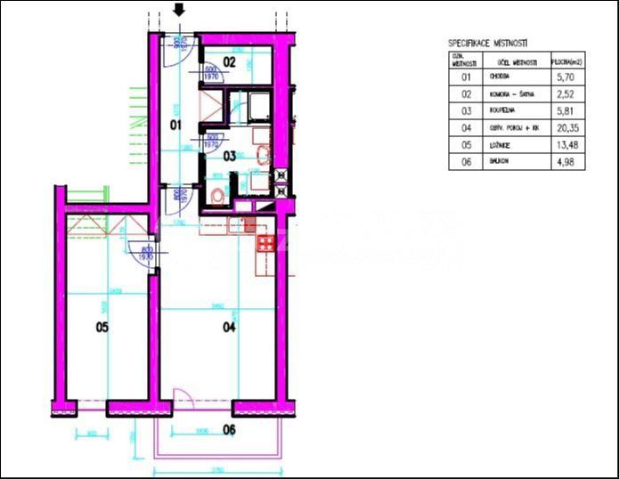 Pronájem bytu 2+kk 52 m², Halasova, Jihlava, Kraj Vysočina