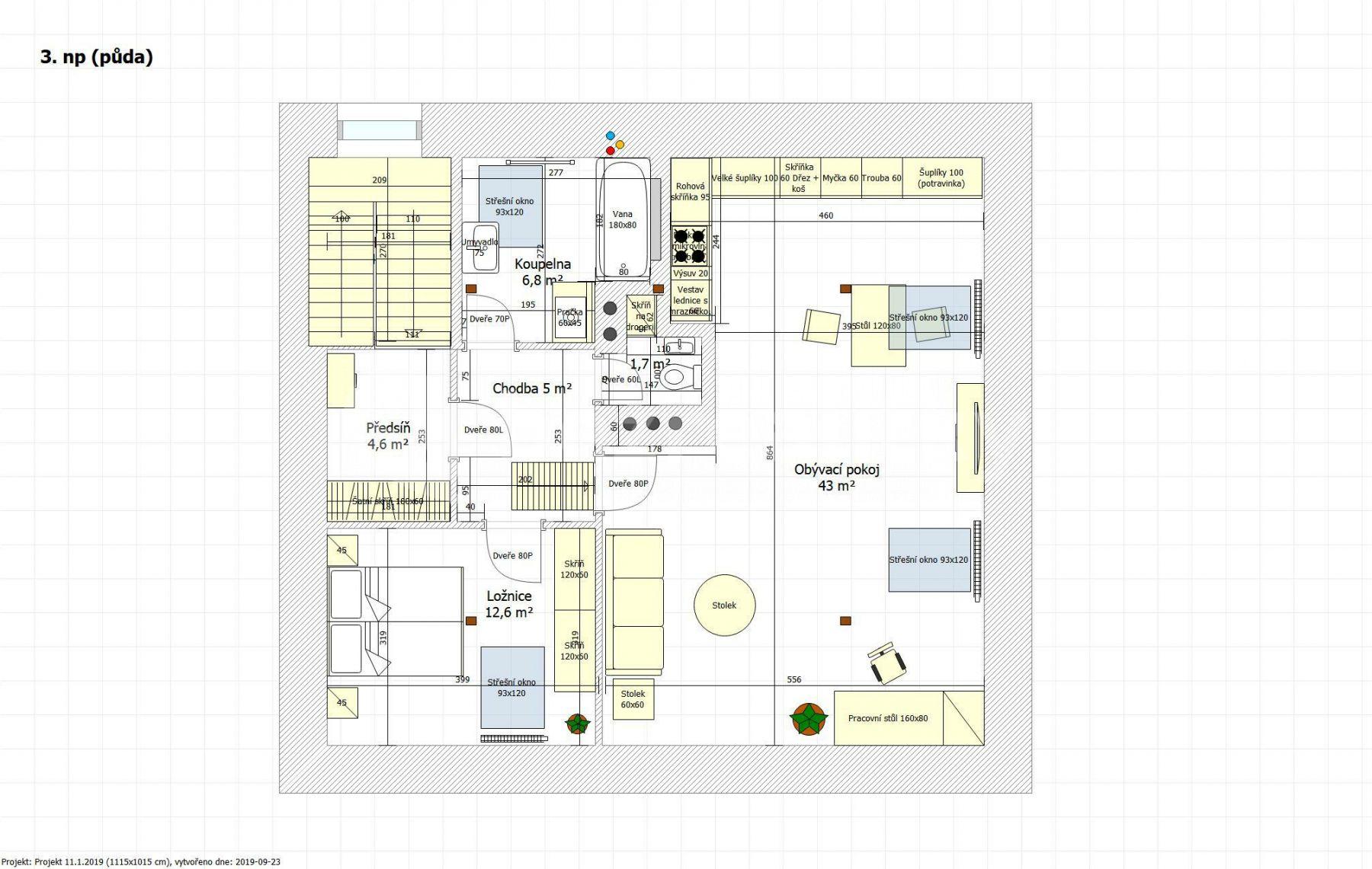 Pronájem bytu 2+kk 71 m², Frimlova, Praha, Praha