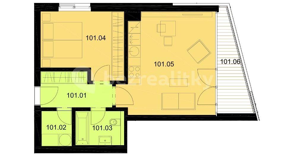 Pronájem bytu 2+kk 52 m², V jehličí, Praha, Praha