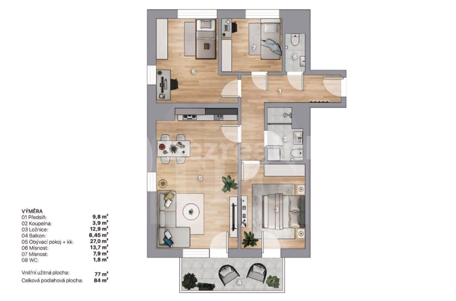 Prodej bytu 4+kk 84 m², Příkrá, Tuchoměřice, Středočeský kraj