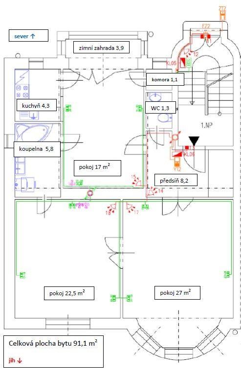 Pronájem bytu 3+1 91 m², Na Třebešíně, Praha, Praha