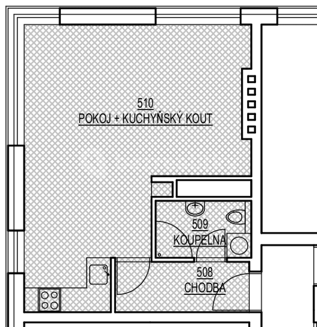 Pronájem bytu 1+kk 37 m², Karáskovo náměstí, Brno, Jihomoravský kraj