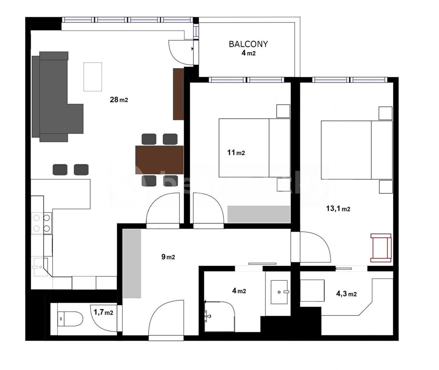 Pronájem bytu 3+kk 75 m², U Staré cihelny, Praha, Praha