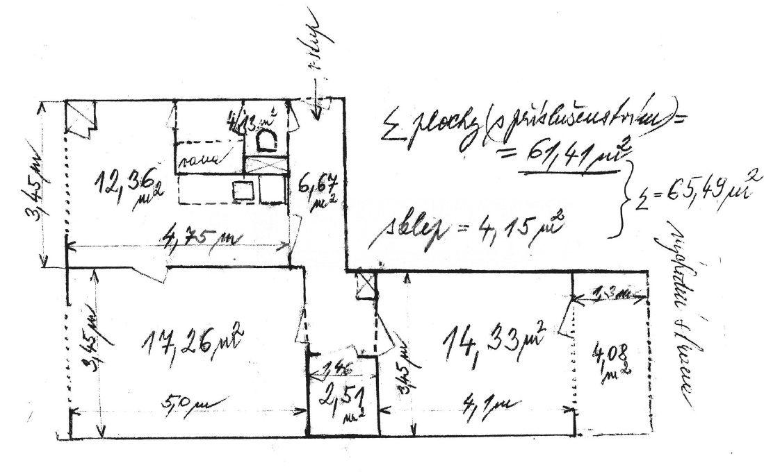 Pronájem bytu 2+1 65 m², Boskovická, Brno, Jihomoravský kraj