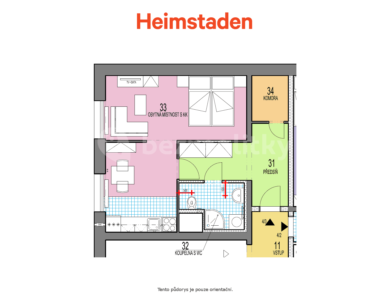 Pronájem bytu 1+kk 31 m², Stavební, Horní Suchá, Moravskoslezský kraj