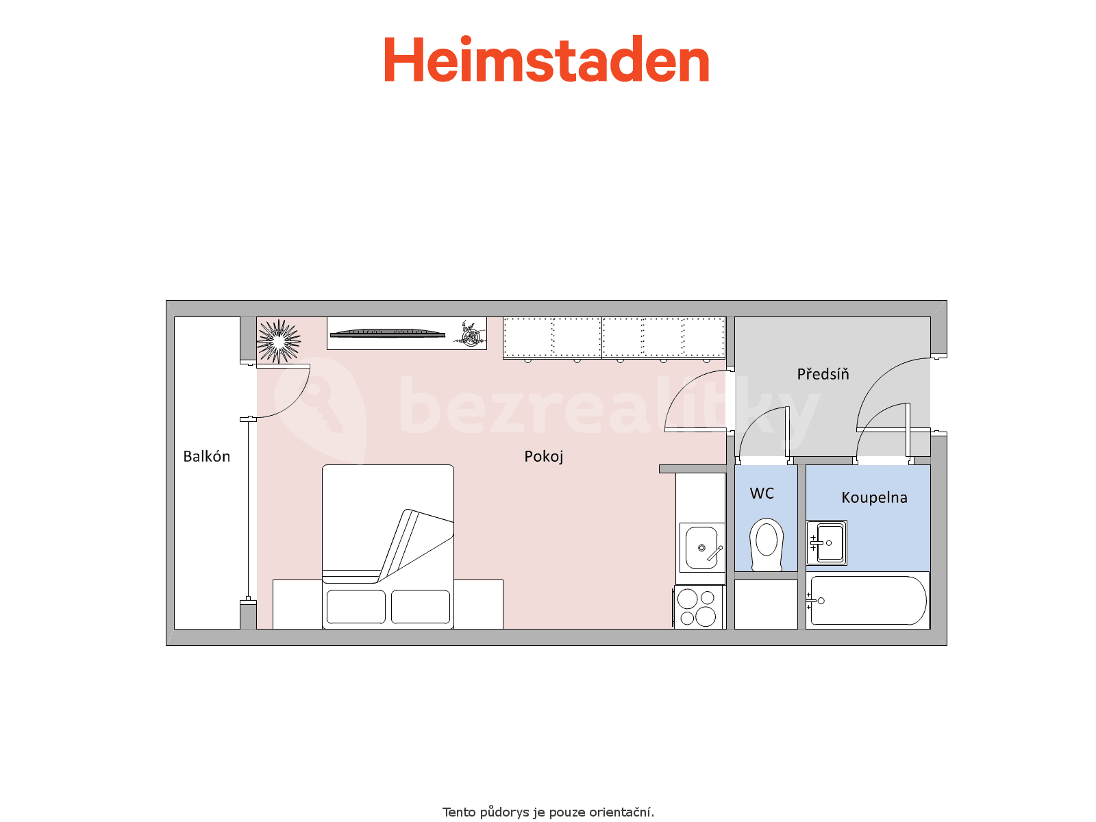 Pronájem bytu 1+kk 28 m², Okružní, Orlová, Moravskoslezský kraj