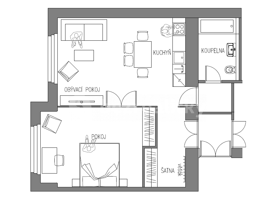 Pronájem bytu 2+kk 58 m², Jilemnického, Praha, Praha