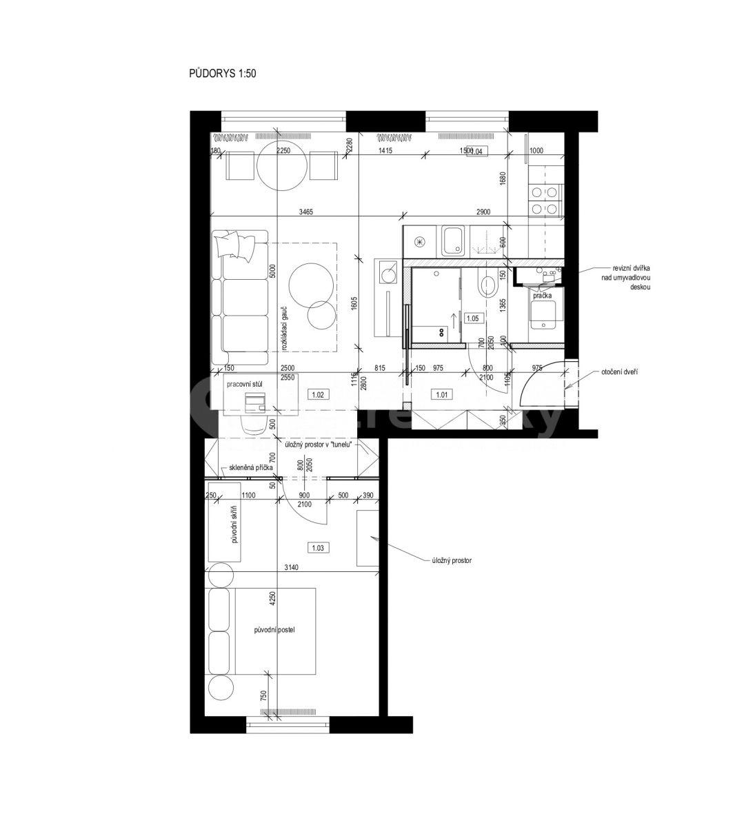 Pronájem bytu 2+kk 53 m², Patočkova, Praha, Praha