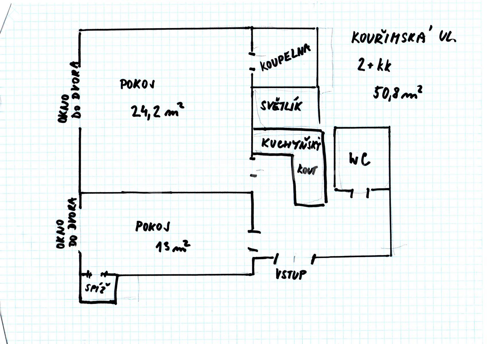 Pronájem bytu 2+kk 51 m², Kouřimská, Praha, Praha