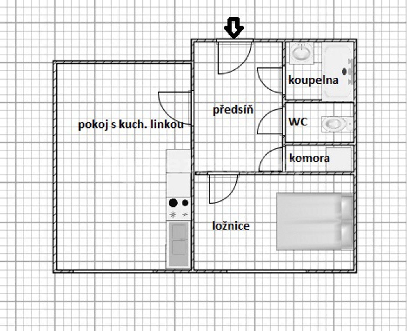 Pronájem bytu 1+1 47 m², Litevská, Praha, Praha