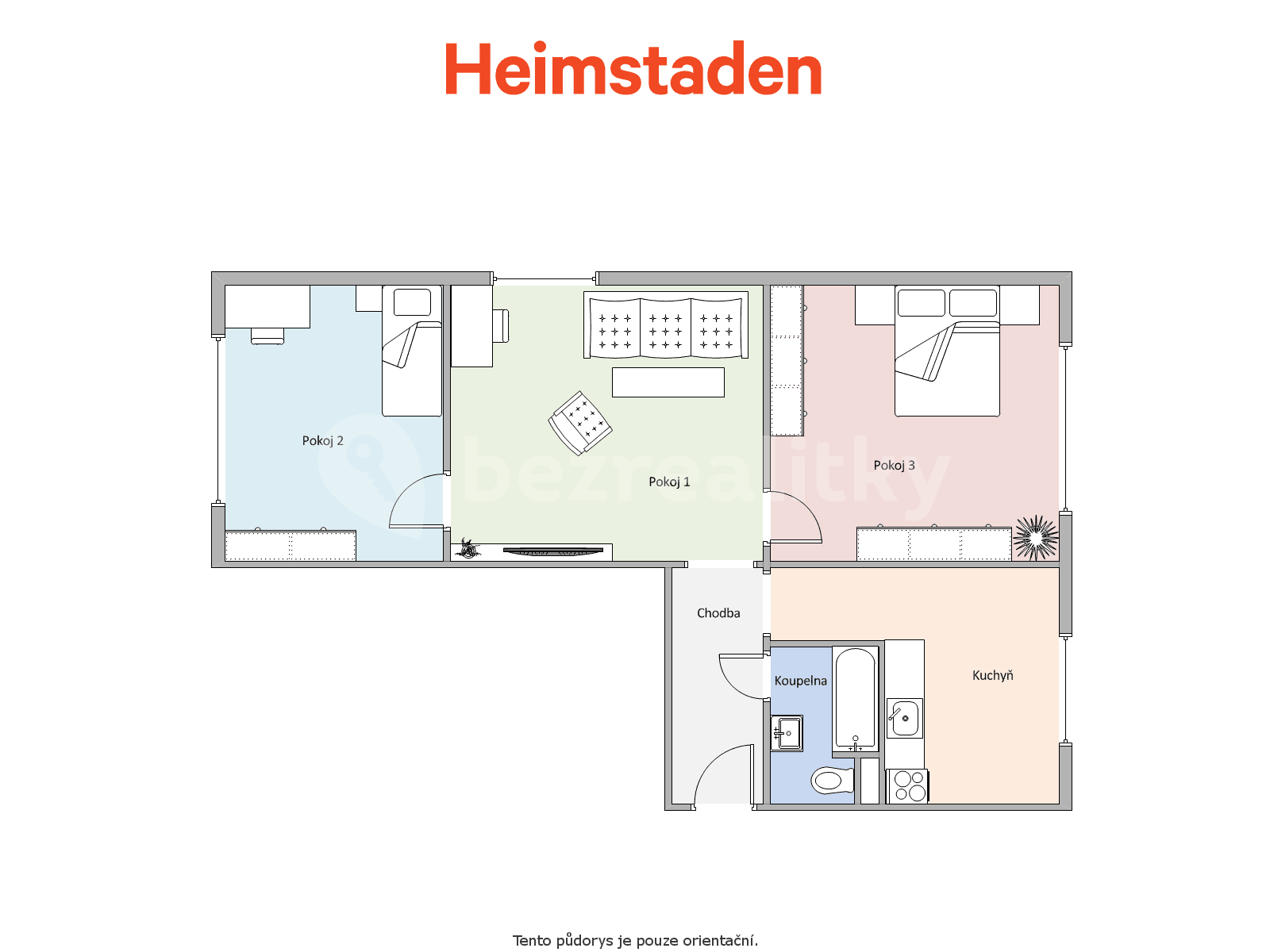 Pronájem bytu 3+1 54 m², Slovenská, Karviná, Moravskoslezský kraj