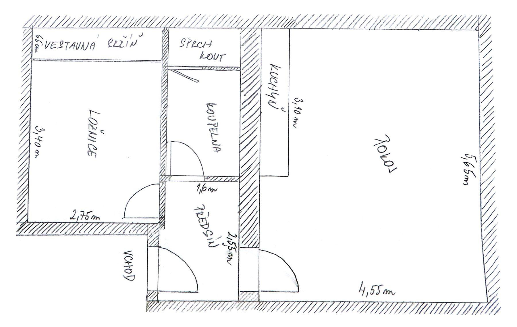 Pronájem bytu 2+kk 45 m², Na Bojišti, Liberec, Liberecký kraj