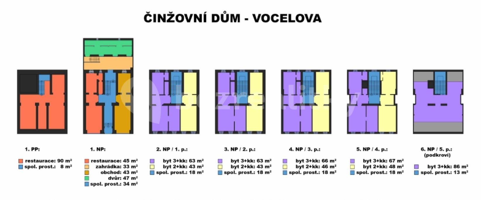 Prodej domu 700 m², pozemek 252 m², Vocelova, Praha, Praha