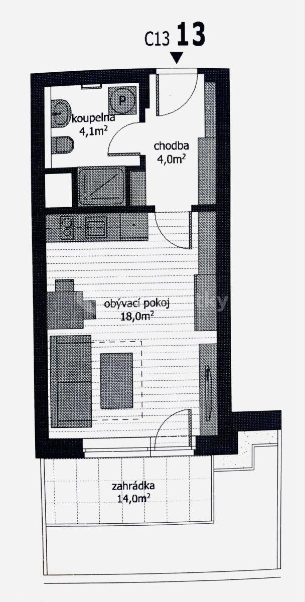 Pronájem bytu 1+kk 29 m², Armádní, Milovice, Středočeský kraj