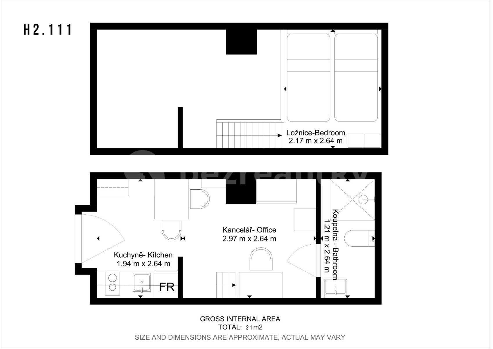 Pronájem bytu 1+kk 21 m², Hybešova, Brno, Jihomoravský kraj