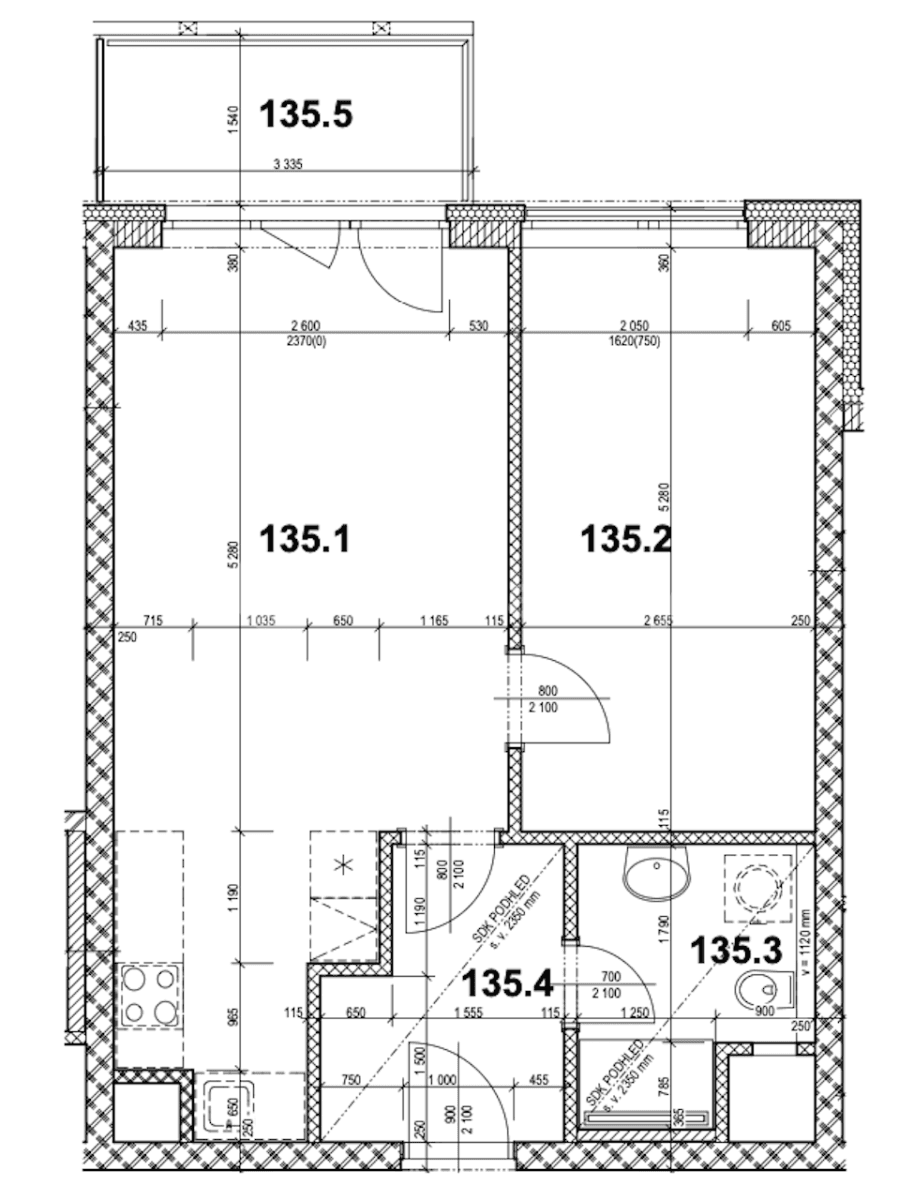 Pronájem bytu 2+kk 57 m², U Radosti, Praha, Praha