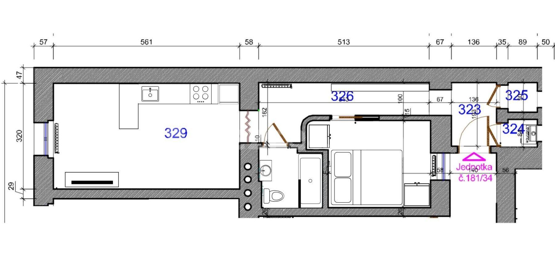 Pronájem bytu 2+kk 43 m², Mečislavova, Praha, Praha