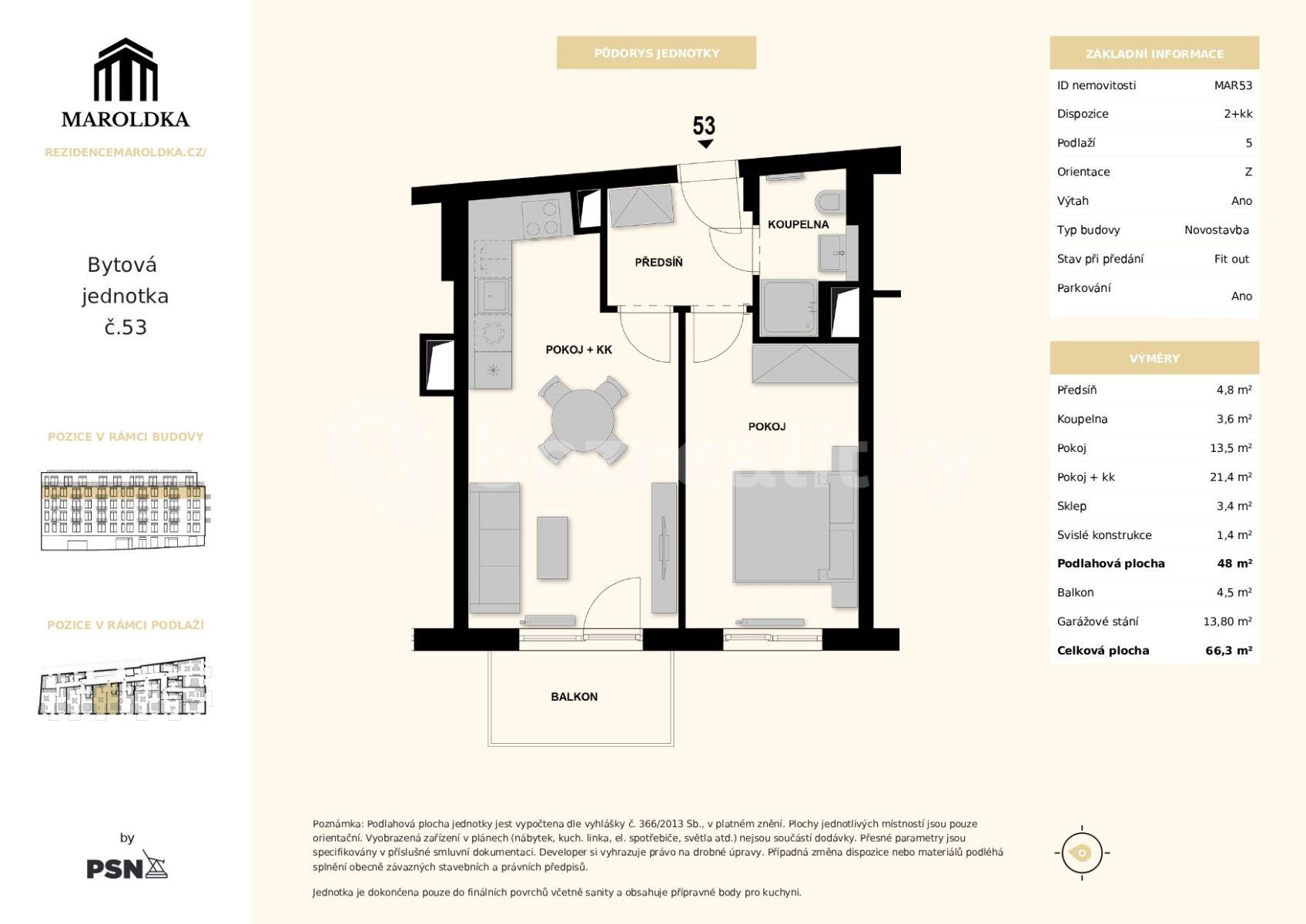 Prodej bytu 2+kk 48 m², Maroldova, Praha, Praha