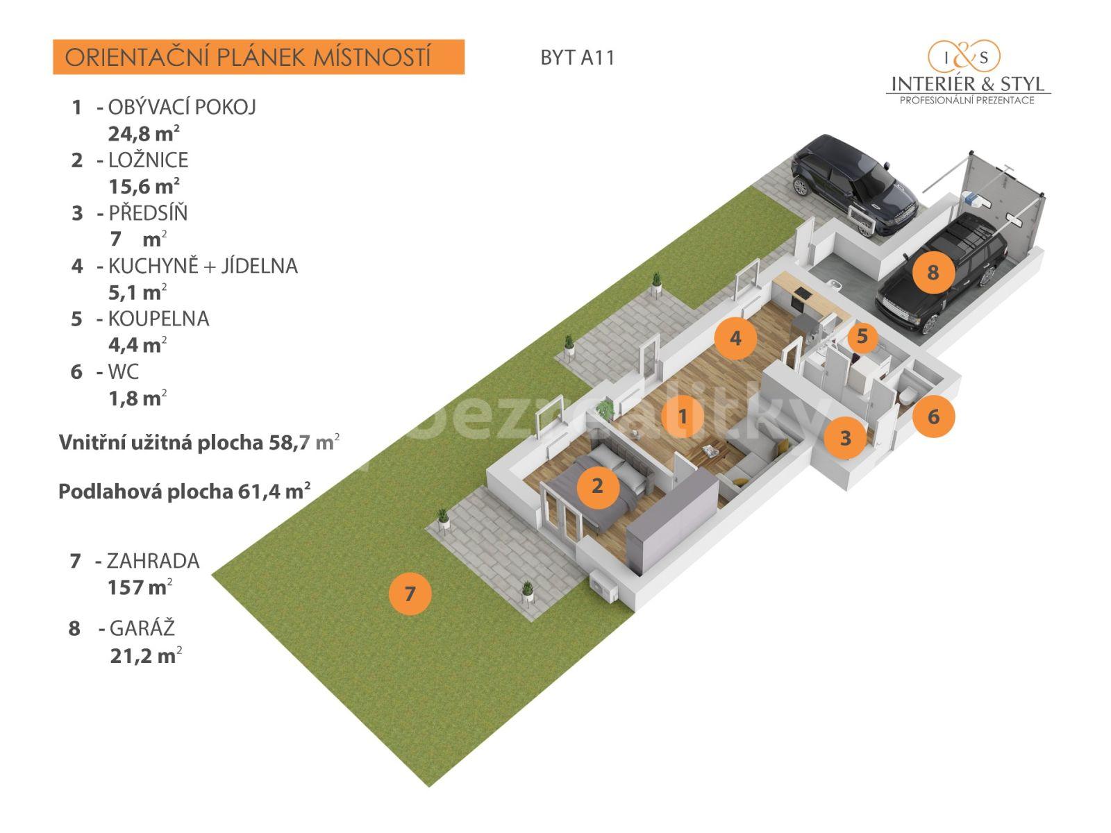 Pronájem bytu 2+kk 61 m², U Slaviborského dvora, Praha, Praha