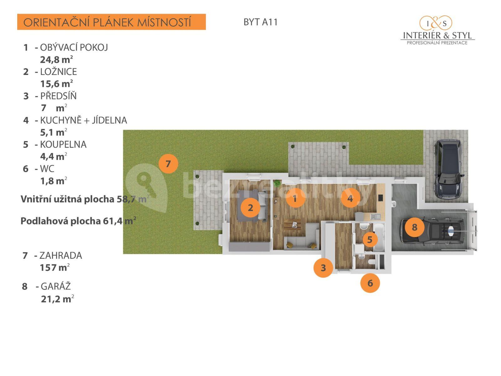 Pronájem bytu 2+kk 61 m², U Slaviborského dvora, Praha, Praha