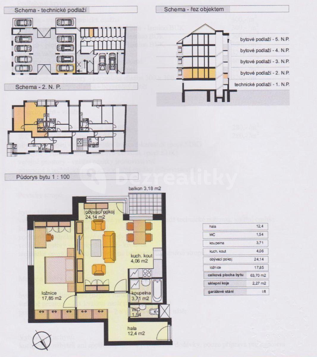 Pronájem bytu 2+1 67 m², V Zahradách, Praha, Praha