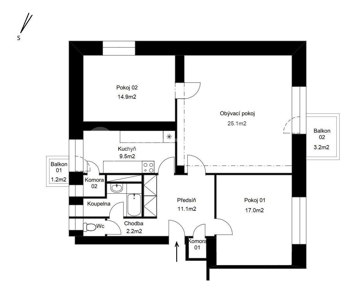 Prodej bytu 3+1 91 m², Pod Nemocnicí, Hranice, Olomoucký kraj