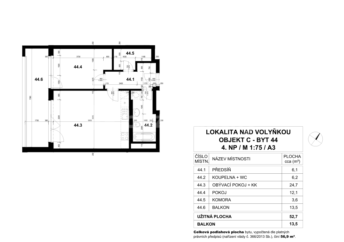 Pronájem bytu 2+kk 57 m², Losenická, Praha, Praha
