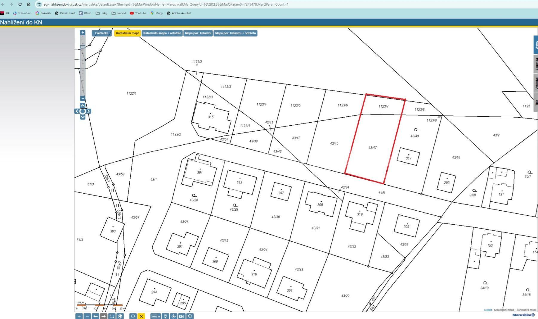 Prodej pozemku 1.123 m², Opatovice nad Labem, Pardubický kraj