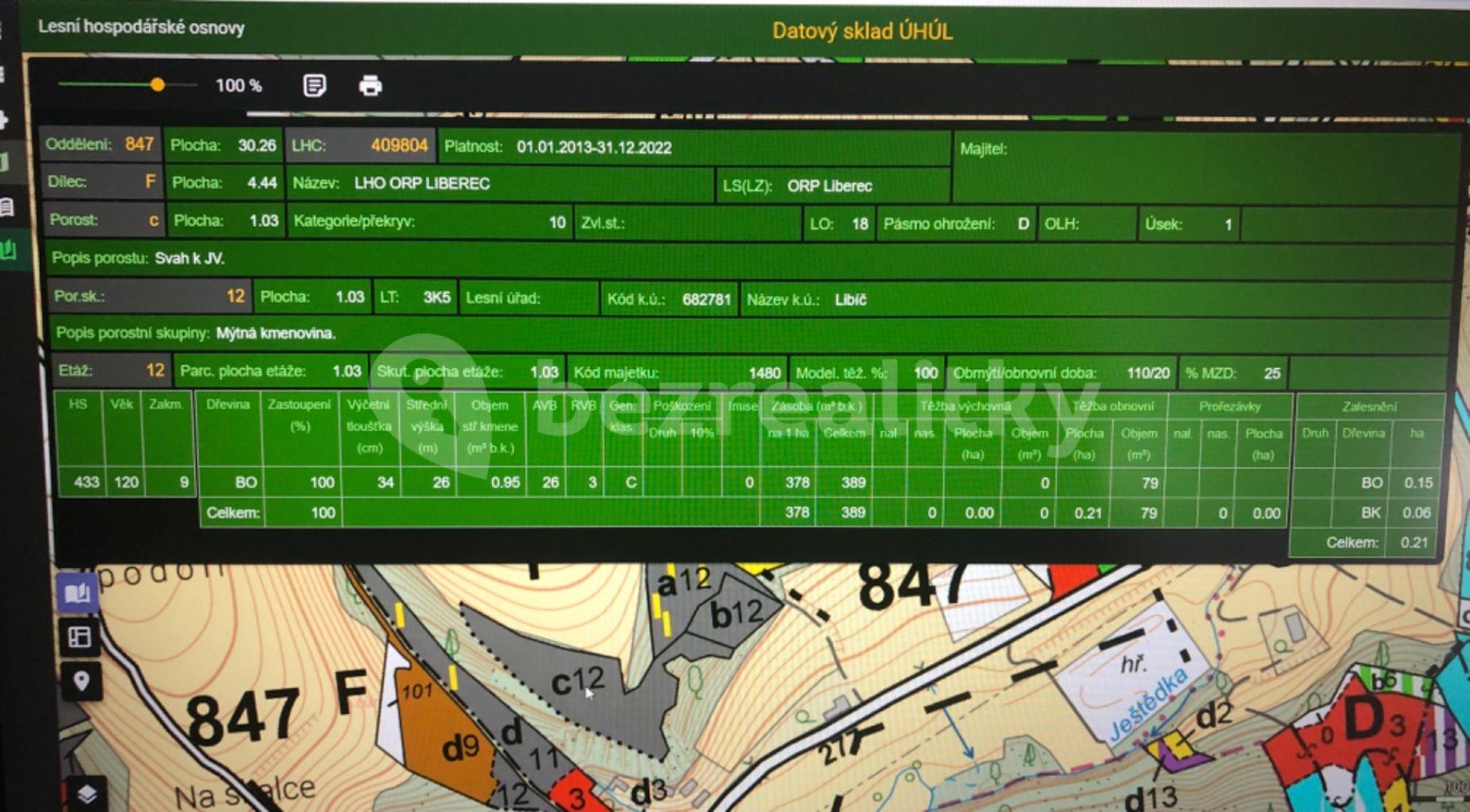 Prodej pozemku 10.268 m², Český Dub, Liberecký kraj