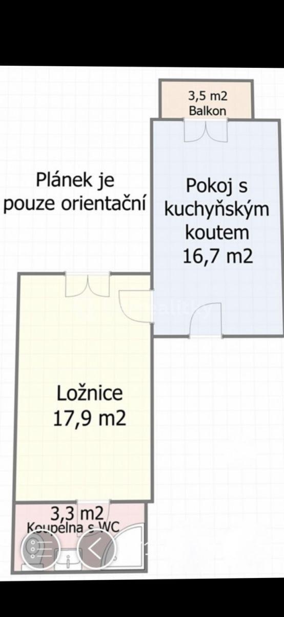 Pronájem bytu 2+kk 45 m², Legerova, Praha, Praha