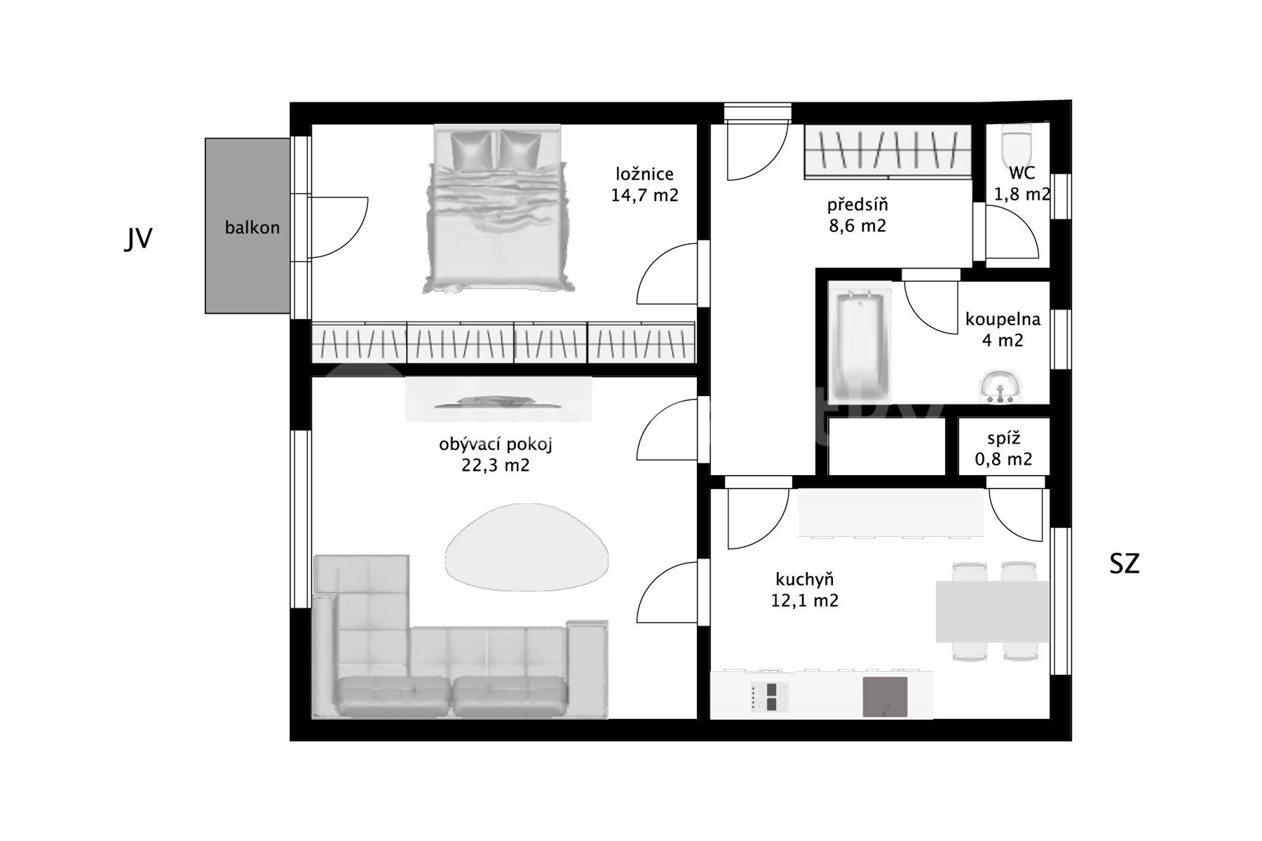 Prodej bytu 2+1 76 m², Radniční, Tanvald, Liberecký kraj