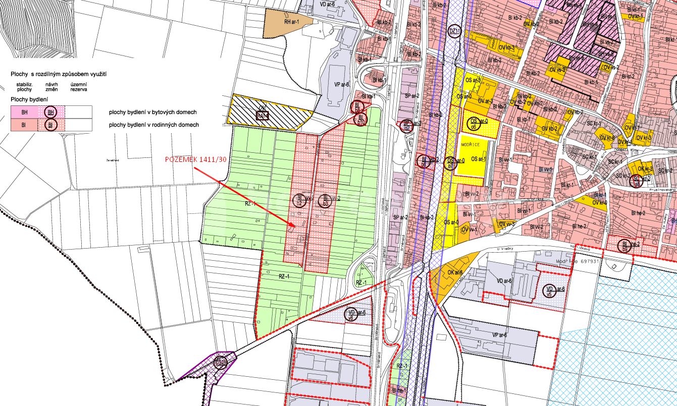 Prodej pozemku 894 m², Modřice, Jihomoravský kraj