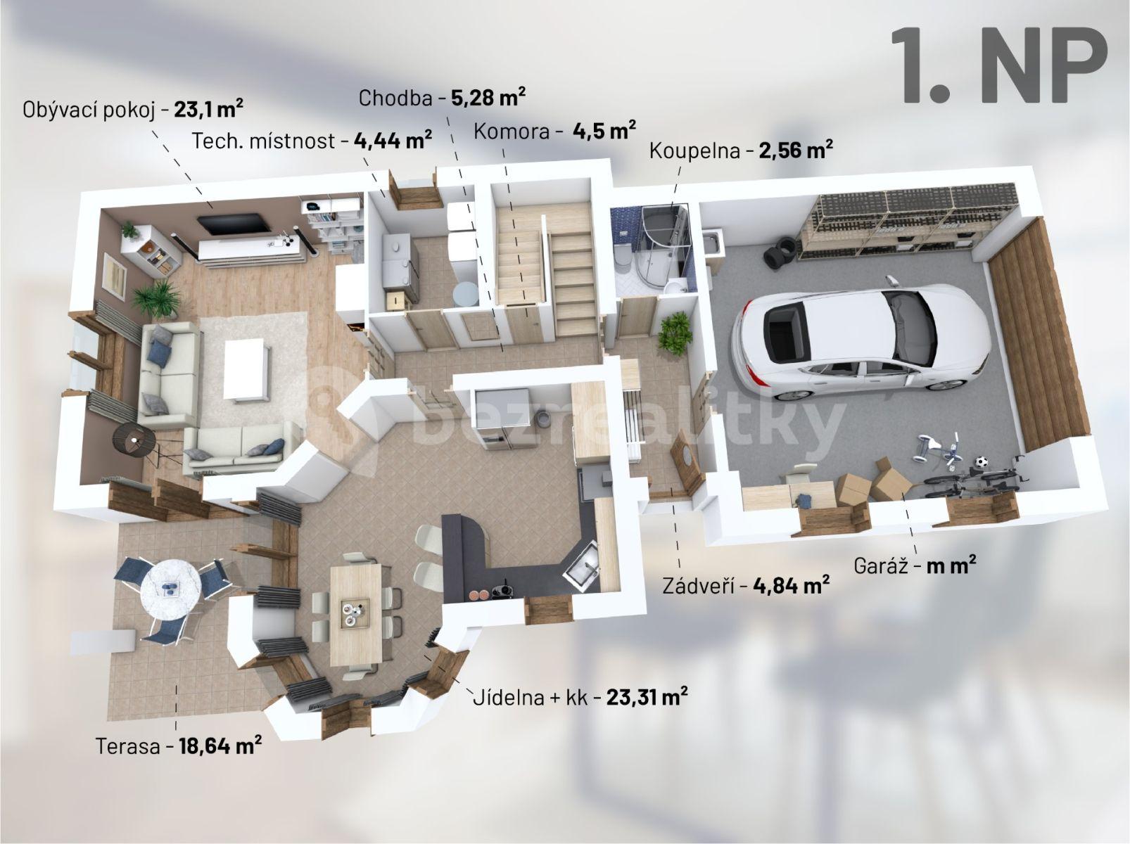 Prodej domu 231 m², pozemek 1.078 m², Na Draškách, Dobřejovice, Středočeský kraj