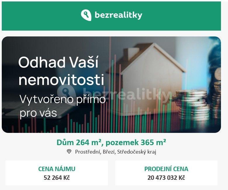 Prodej domu 264 m², pozemek 365 m², Prostřední, Březí, Středočeský kraj