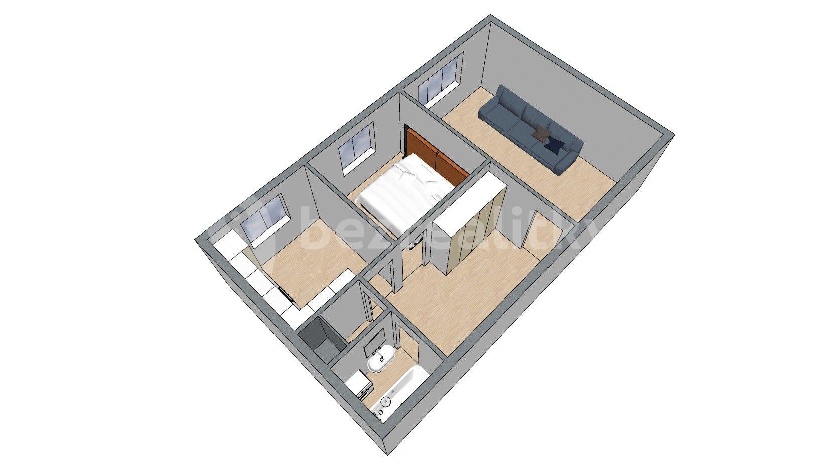 Pronájem bytu 2+1 52 m², Nýdecká, Praha, Praha