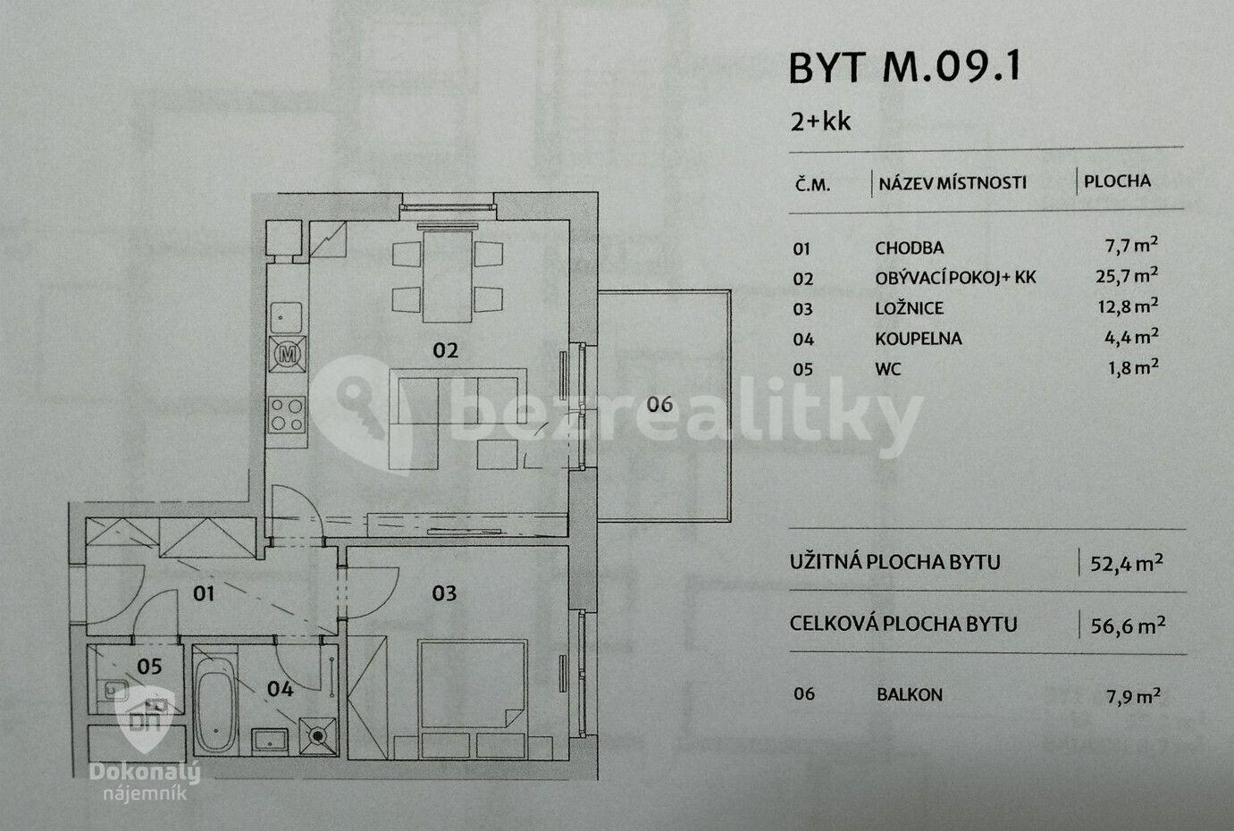 Pronájem bytu 2+kk 57 m², Malkovského, Praha, Praha