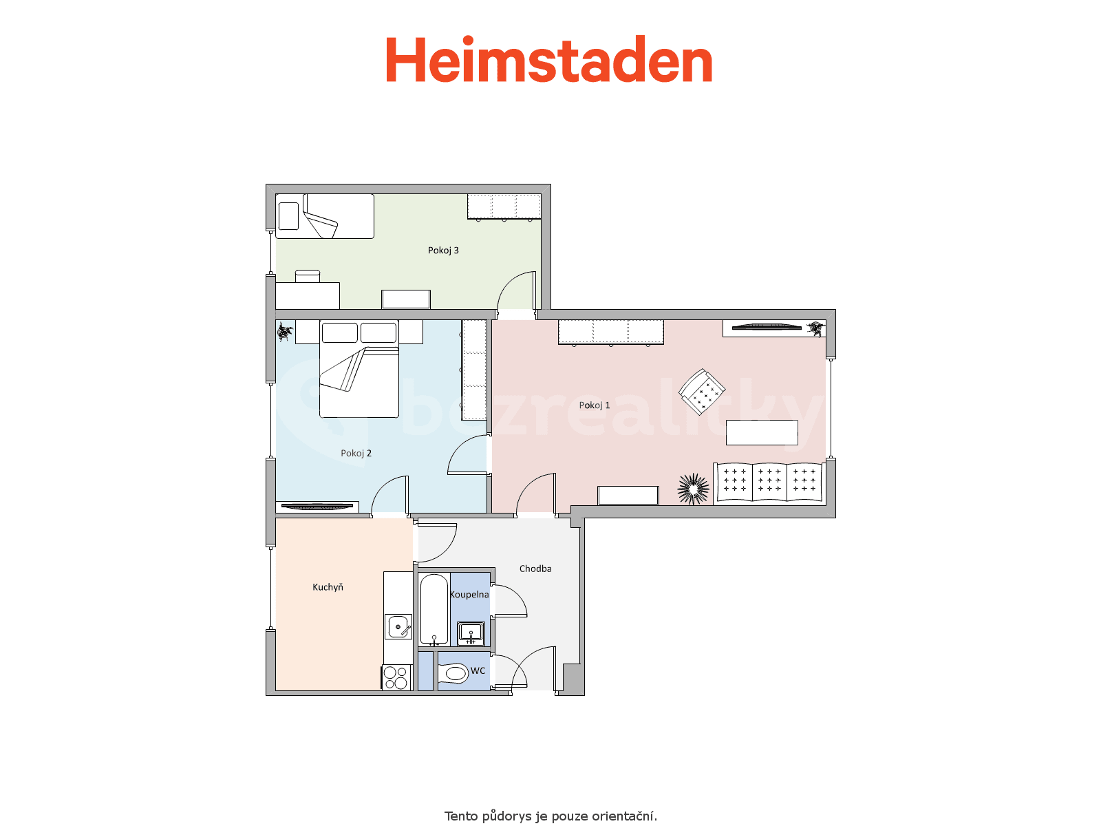 Pronájem bytu 3+1 60 m², Národní třída, Havířov, Moravskoslezský kraj