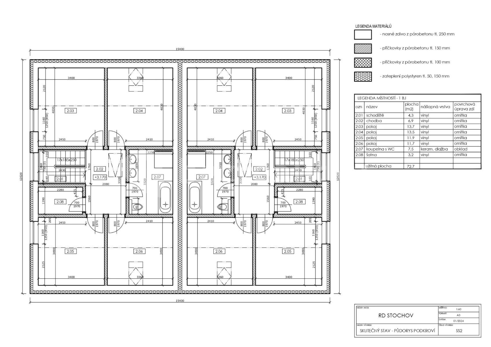 Prodej domu 146 m², pozemek 443 m², U Karlovarky, Lány, Středočeský kraj