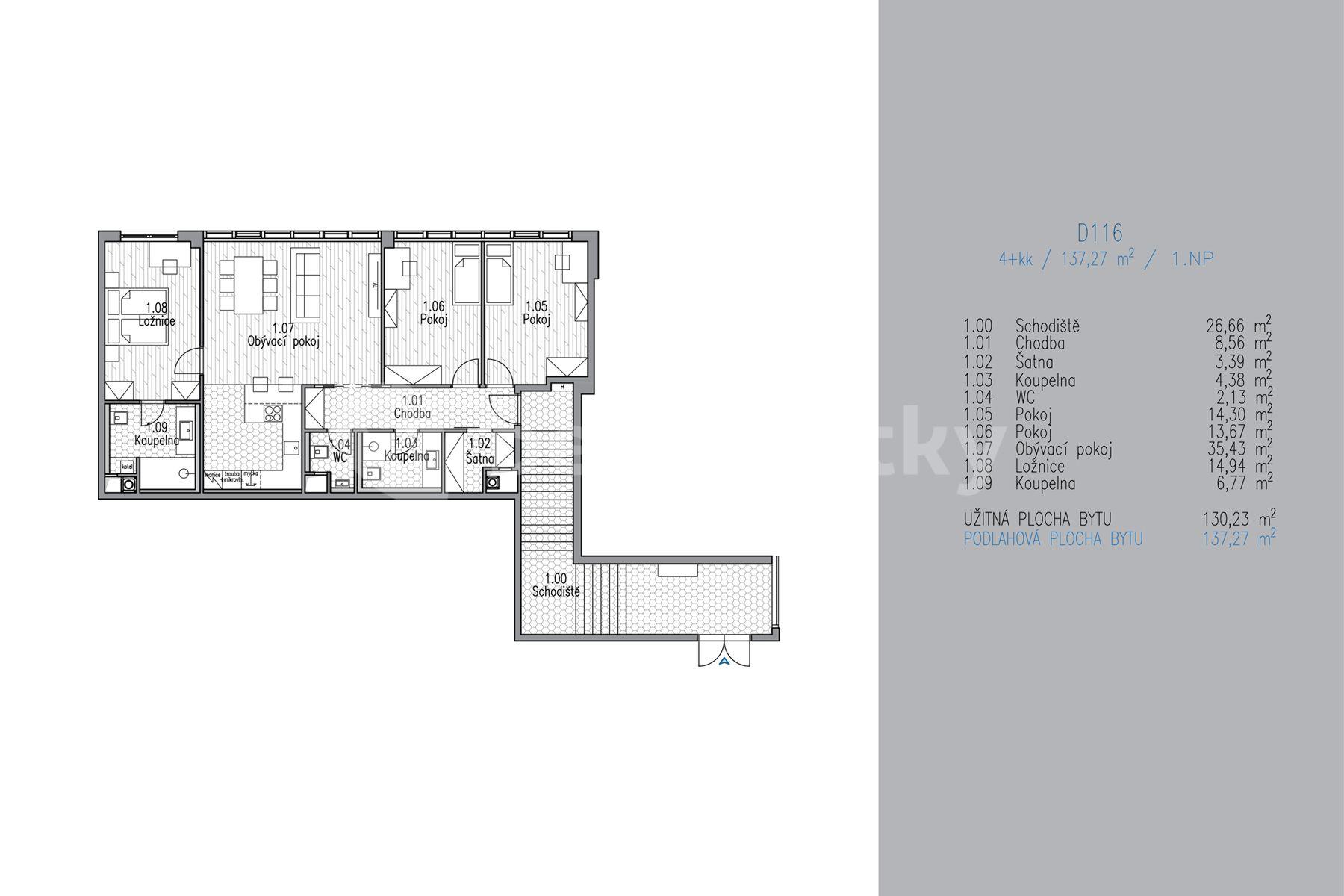 Prodej bytu 4+kk 130 m², Högerova, Praha, Praha