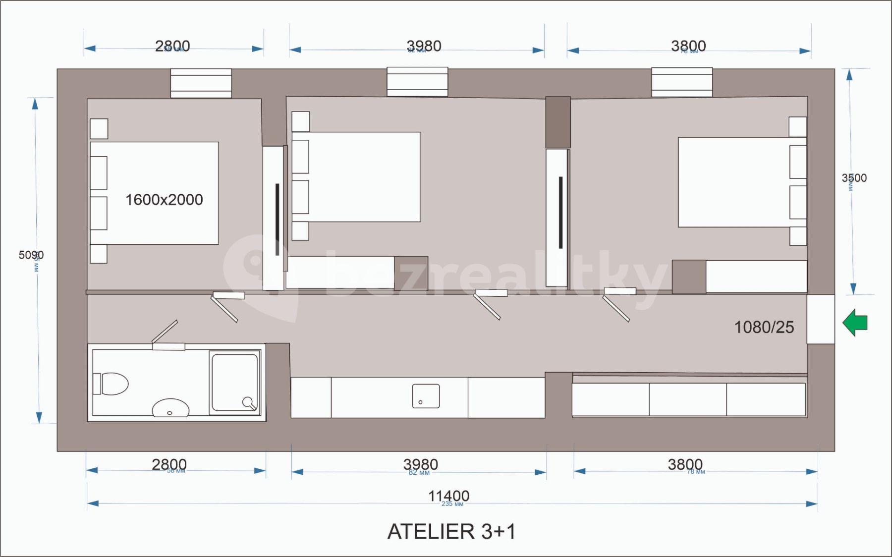 Prodej bytu 3+kk 57 m², U Libeňského pivovaru, Praha, Praha