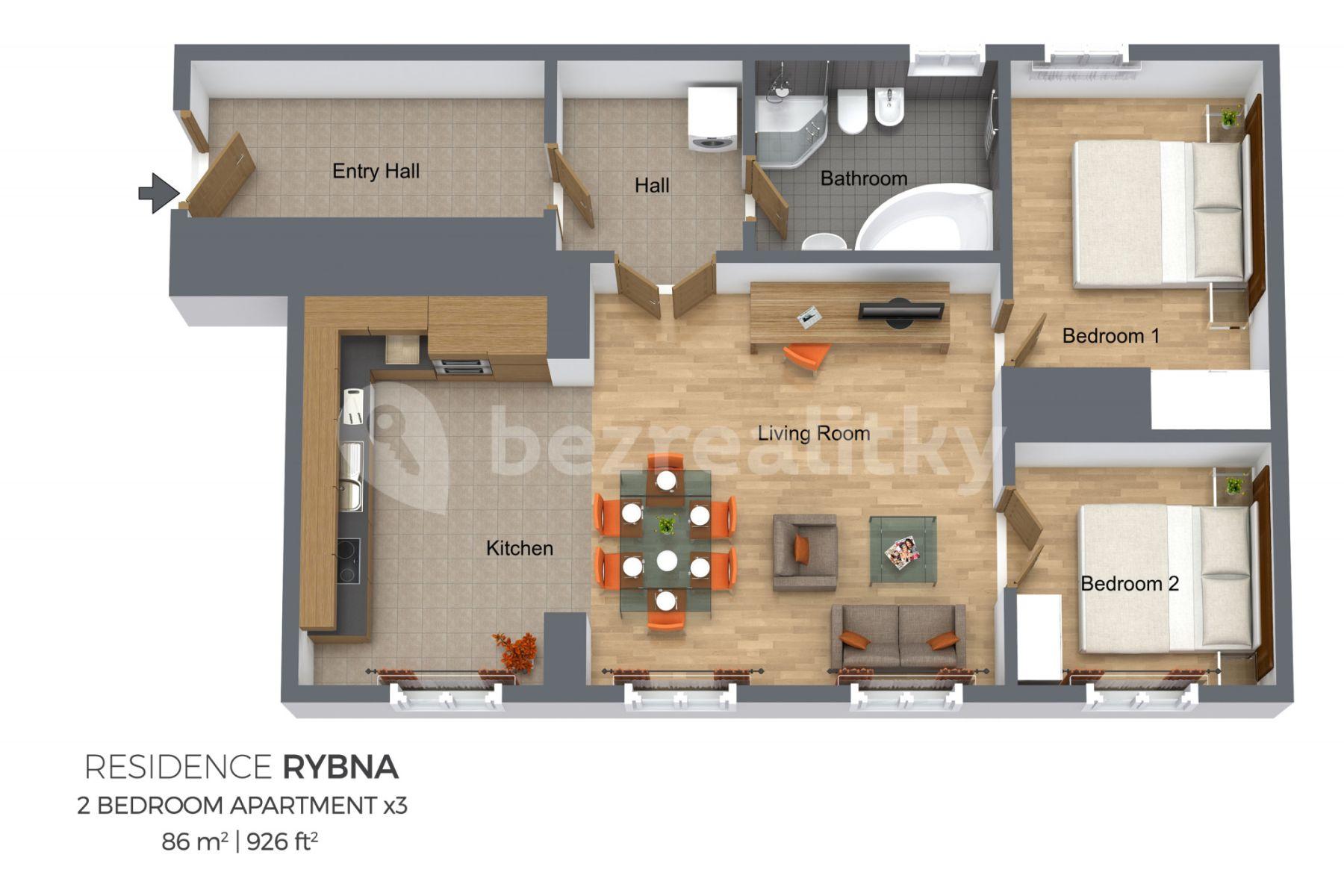 Pronájem bytu 3+1 86 m², Rybná, Praha, Praha