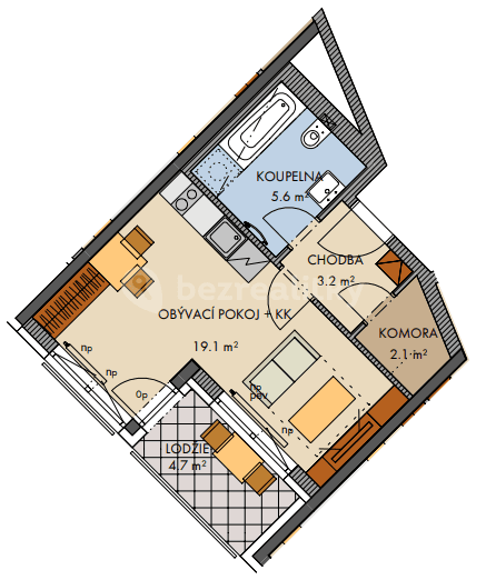 Prodej bytu 1+kk 36 m², Baarové, Praha, Praha