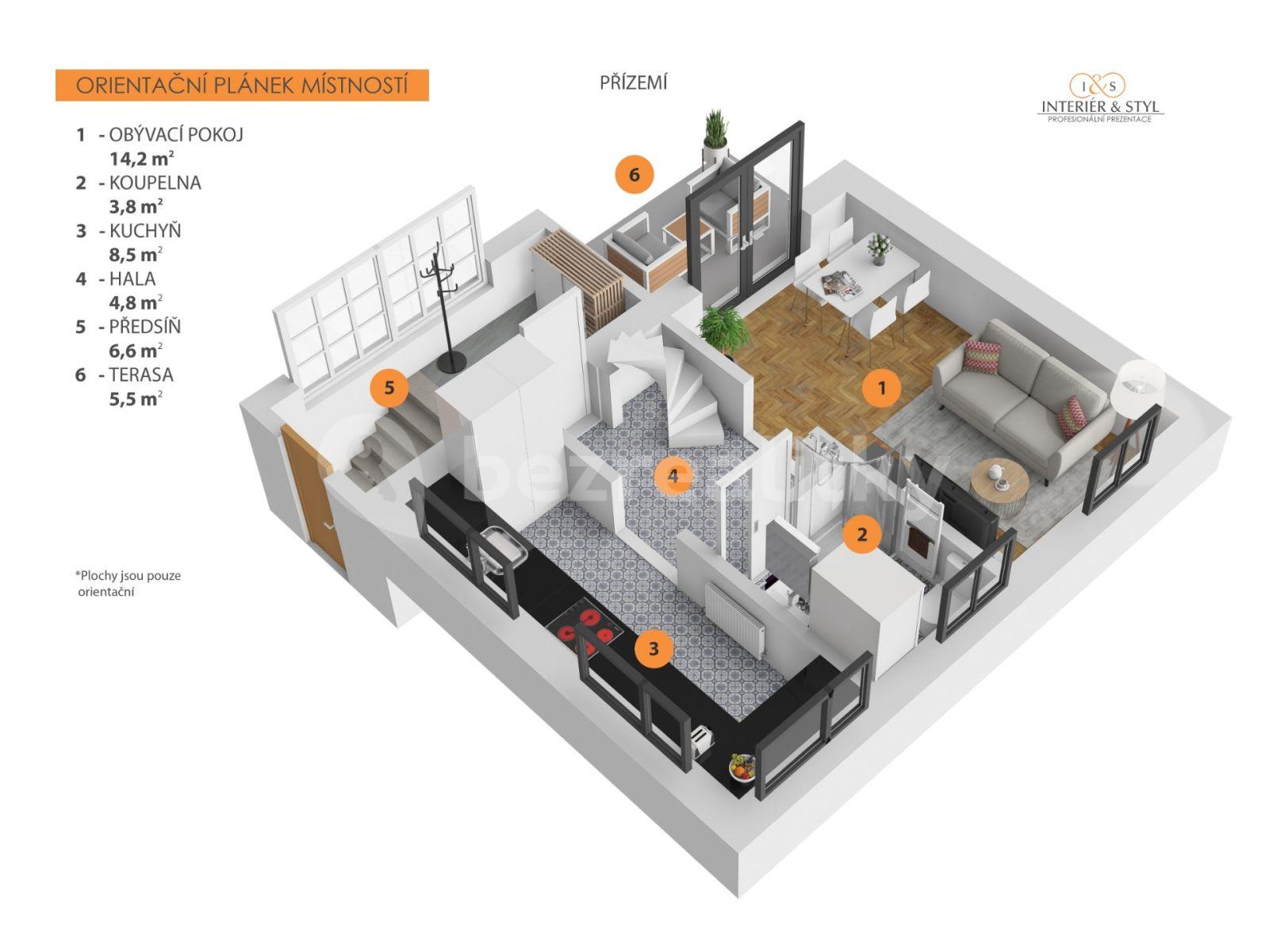 Prodej chaty, chalupy 73 m², pozemek 2.684 m², K Březině, Hrusice, Středočeský kraj