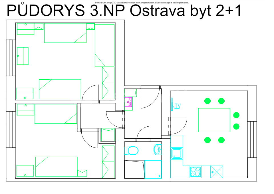 Pronájem bytu 2+1 60 m², 28. října, Ostrava, Moravskoslezský kraj