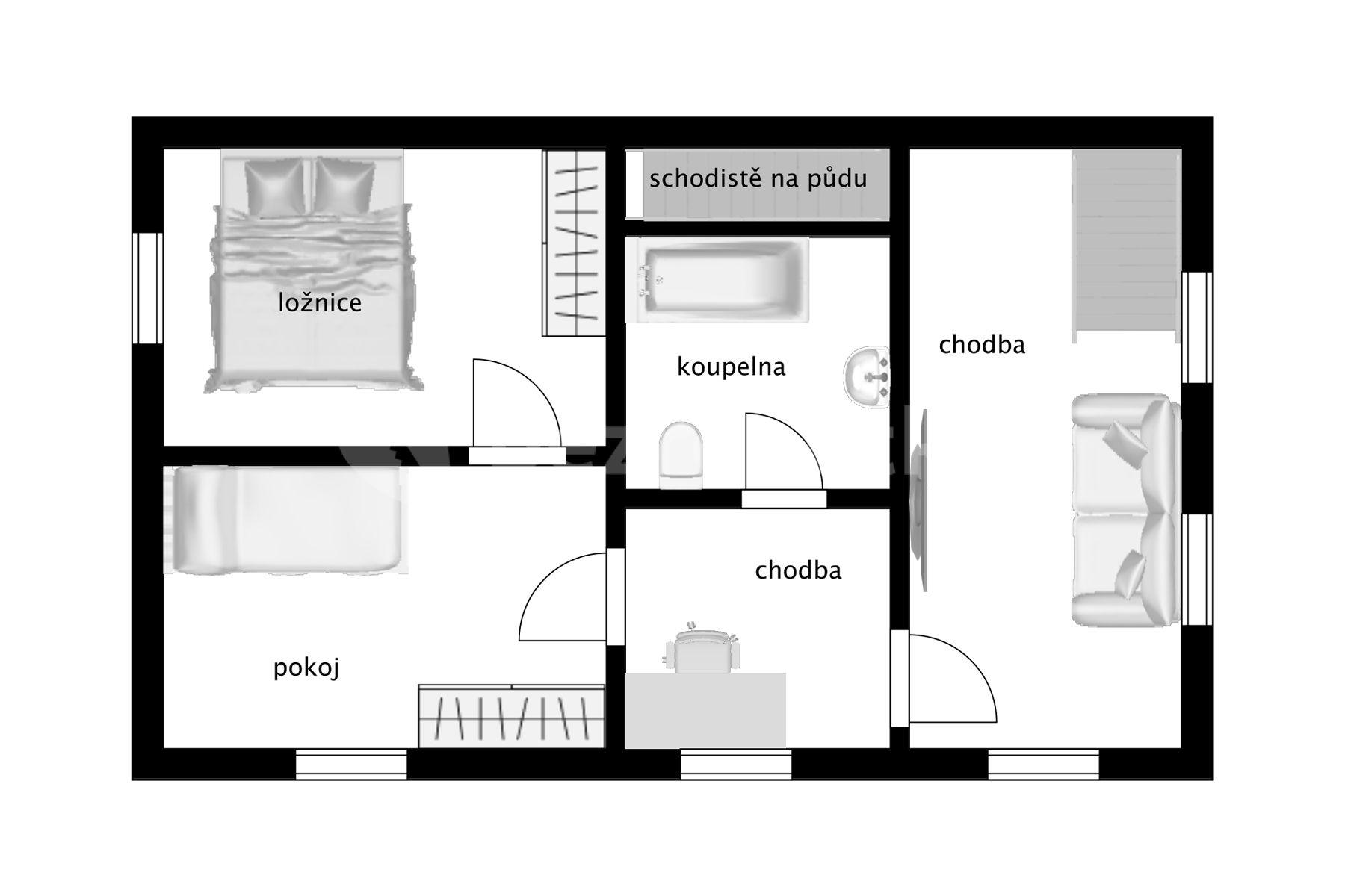 Prodej chaty, chalupy 72 m², pozemek 388 m², Osadní, Babice, Středočeský kraj