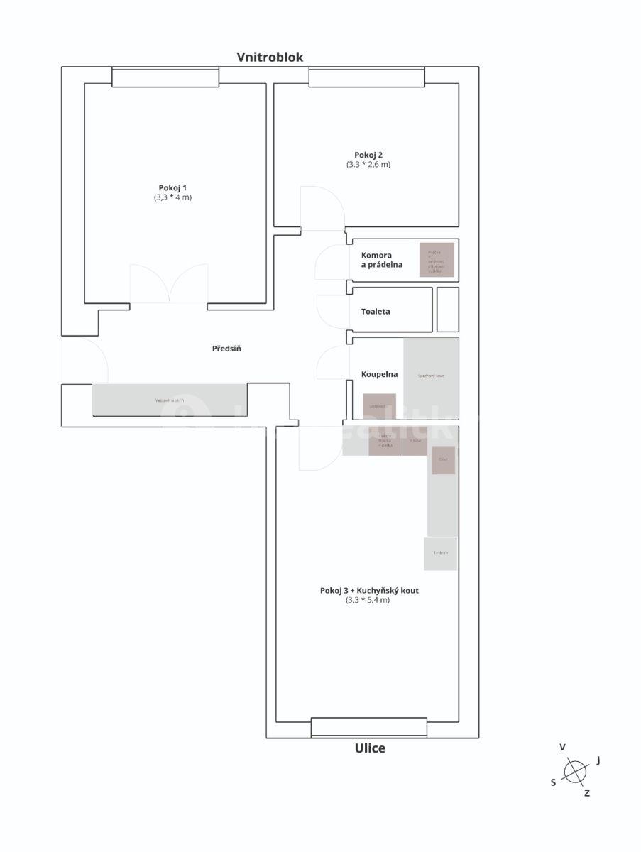 Pronájem bytu 3+kk 57 m², Škroupova, Hradec Králové, Královéhradecký kraj