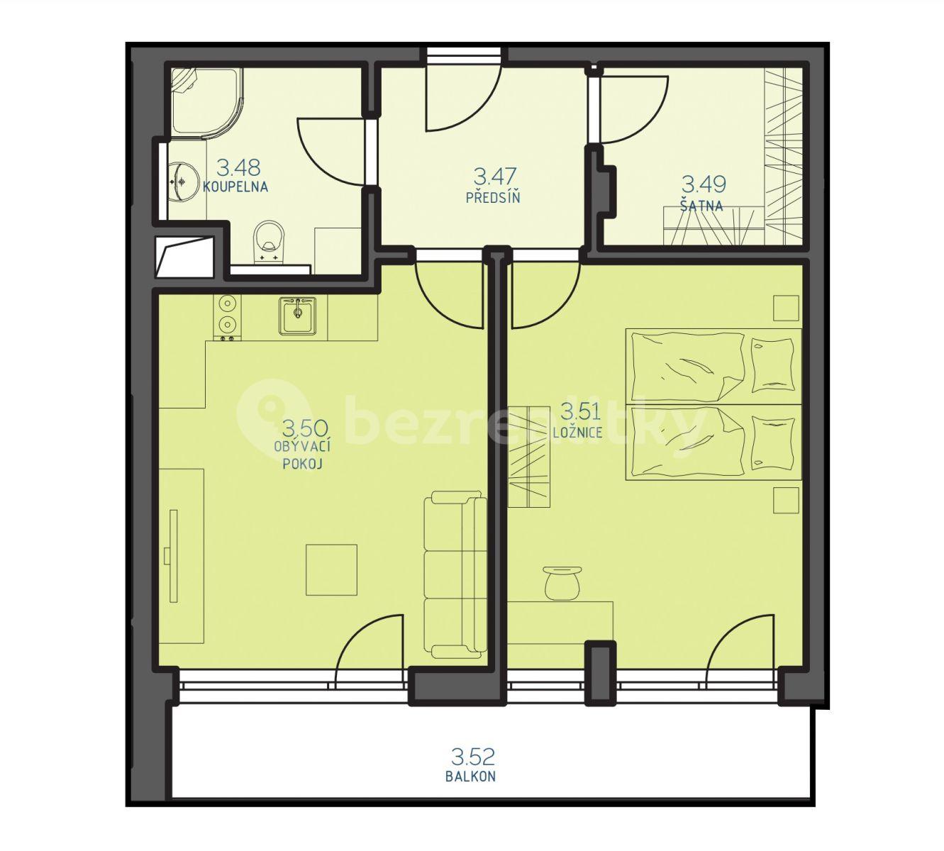 Prodej bytu 2+kk 60 m², České Vrbné, České Budějovice, Jihočeský kraj